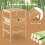 Costway 2Pcs Bamboo Nightstand Bedside Table Modern Side Table Storage Cabinet w/Drawer 7