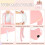 Costway Kids Vanity Set Princess Vanity Table & Chair Set w/Lighted Mirror-Pink 7