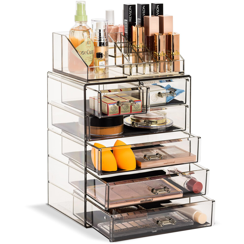 Sorbus Clear Cosmetic Makeup Organizer - Make Up & Jewelry Storage Case & Display - Spacious Design - Great Holder For Dresser Bathroom Vanity & Co