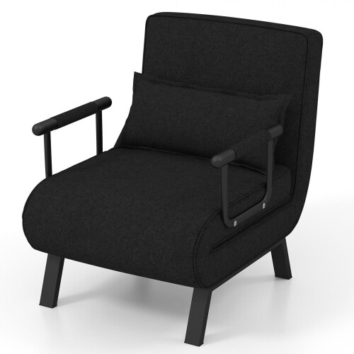 Costway Convertible Single Folding Sofa Bed Sleep Chair 6 Positions Adjustable Backrest