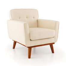 Modern Accent Chair Upholstered Linen Fabric Armchair
