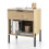 Costway Mid Century Modern Nightstand Bed Side Table w/Charging Station-Natural 1