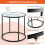 Costway Glass End Table 50cm Round Side Table Modern Coffee Accent Table 7