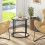 Costway Glass End Table 50cm Round Side Table Modern Coffee Accent Table 5