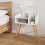 Costway Mid Century Modern Nightstand 2-Tier Bedside Table w/Shelves-White 6