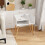 Costway Mid Century Modern Nightstand 2-Tier Bedside Table w/Shelves-White 3