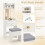 Costway Small Makeup Vanity Desk Dressing Table Set with Mirror and Lights 7