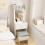 Costway Small Makeup Vanity Desk Dressing Table Set with Mirror and Lights 4