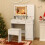 Costway Makeup Vanity Desk Farmhouse Dressing Table & Stool Set w/ Drawers 6
