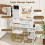 Costway Modern Vanity Set Dressing Table and Chair Set w/ Adjustable Brightness 3