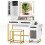 Costway Modern Vanity Set Dressing Table and Chair Set w/ Adjustable Brightness 1