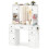 Costway Makeup Vanity Desk Dressing Table w/Charging Station& Mirror-White 1