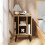 Costway Record Player Stand Vinyl Record Storage Turntable Stand-Natural 4