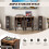 Costway Record Player Stand Vinyl Record Storage Turntable Stand w/Power Outlet 6