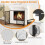 Costway Double Door Fireplace Screen Foldable Spark Guard Metal Mesh Fire Freestanding 8