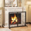 Costway Double Door Fireplace Screen Foldable Spark Guard Metal Mesh Fire Freestanding 3