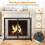 Costway Double Door Fireplace Screen Foldable Spark Guard Metal Mesh Fire Freestanding 5