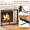Costway Double Door Fireplace Screen Foldable Spark Guard Metal Mesh Fire Freestanding 6