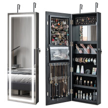 120cm LED Mirror Jewelry Cabinet Door Wall Mounted Full Length Mirror
