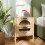 Costway Bamboo Nightstand Mid-century Modern Bedside Table 7