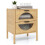 Costway Bamboo Nightstand Mid-century Modern Bedside Table 1