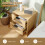 Costway Bamboo Nightstand Mid-century Modern Bedside Table 3