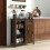 Costway 70cm Farmhouse Accent Storage Cabinet Rustic Sideboard Buffet Cabinet 4