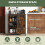 Costway 70cm Farmhouse Accent Storage Cabinet Rustic Sideboard Buffet Cabinet 6