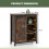 Costway 70cm Farmhouse Accent Storage Cabinet Rustic Sideboard Buffet Cabinet 2