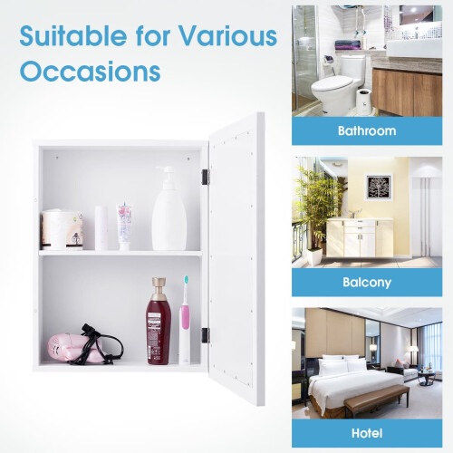 Costway Bathroom Mirror Cabinet Wall Mounted Storage Cabinet 1