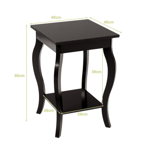 Costway Set of 2 End Table Living Room Accent Table Sofa Side Table-Coffee 1