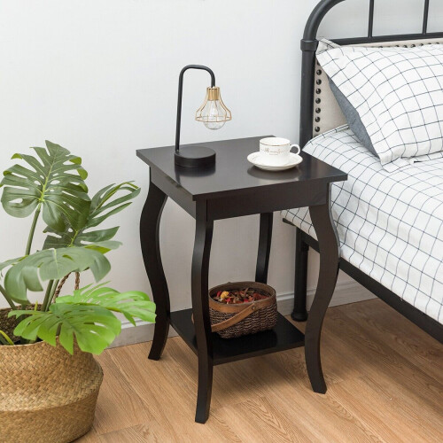 Costway Set of 2 End Table Living Room Accent Table Sofa Side Table-Coffee 2