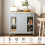 Costway Mobile Kitchen Island Cart Rolling Kitchen Island w/4 Open Shelves Grey 5