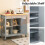 Costway Mobile Kitchen Island Cart Rolling Kitchen Island w/4 Open Shelves Grey 7