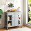 Costway Mobile Kitchen Island Cart Rolling Kitchen Island w/4 Open Shelves Grey 3