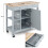 Costway Mobile Kitchen Island Cart Rolling Kitchen Island w/4 Open Shelves Grey 2