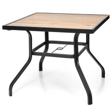 90 cm Square Patio Dining Table Outdoor Bistro Table 4 Person w/Steel Frame