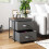 Casart Storage Organizer Nightstand Bedside Table with Removable Lid-Grey 7