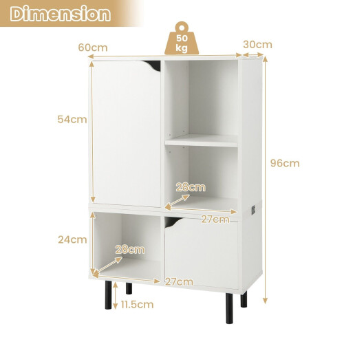 Casart Stackable Bookcase Combination Lattice Cabinet Floor Open Bookshelf 1