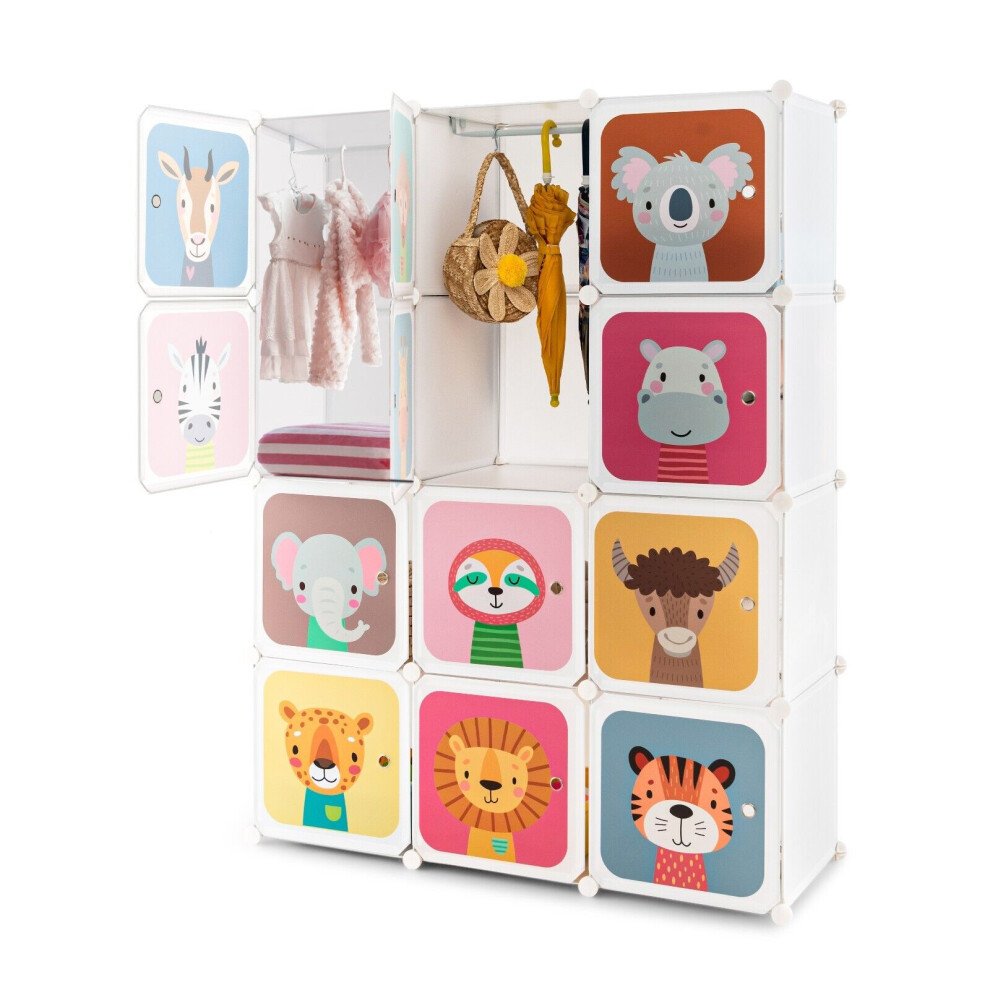 Portable Kids Wardrobe 12-Cube Baby Closet Dresser Children's Storage Organizer