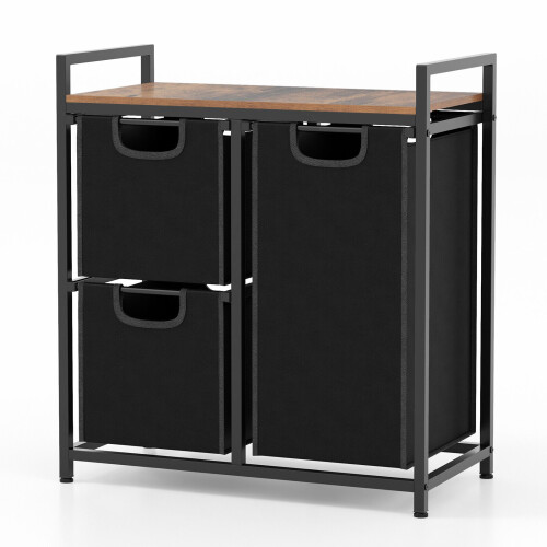 Casart Freestanding Laundry Hamper Laundry Basket Organizer w/3 Pull-Out Removable Bags