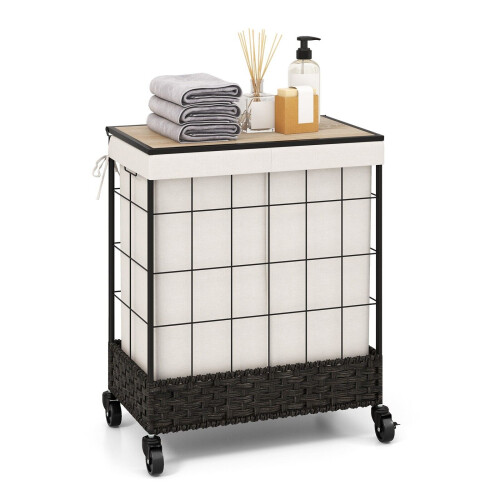 Casart Laundry Hamper 130L Large Capacity Handwoven Rattan Laundry Basket
