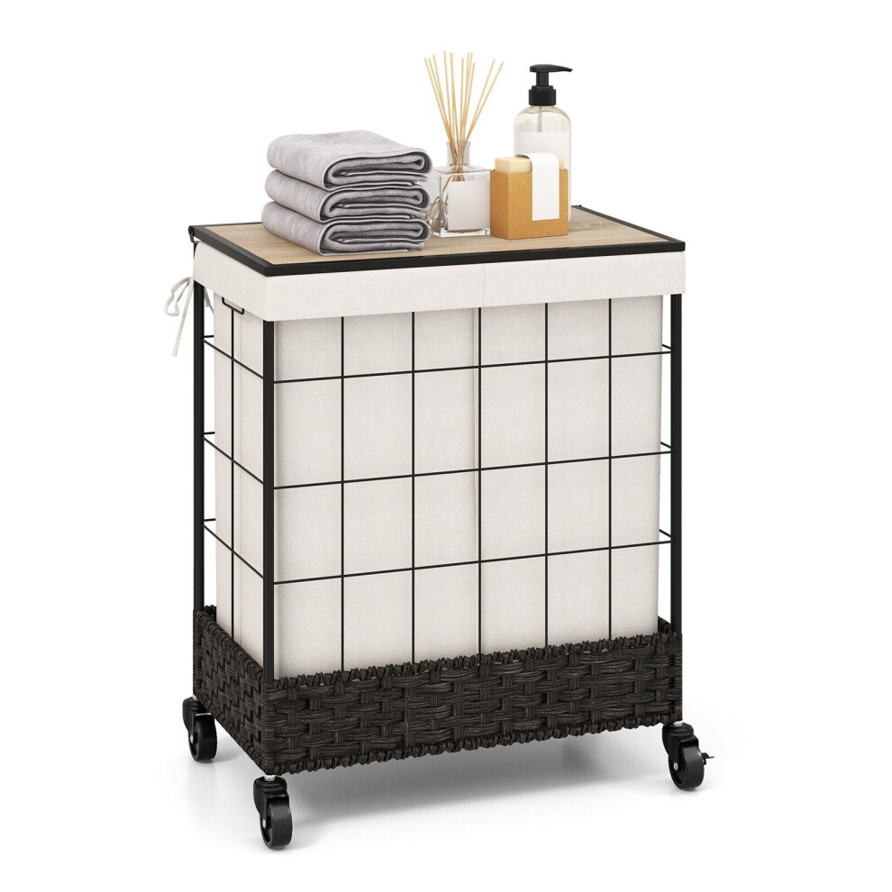 Laundry Hamper 130L Large Capacity Handwoven Rattan Laundry Basket