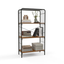 4-Tier Bookshelf Open-Back Storage Shelf Display Rack Shelving Unit