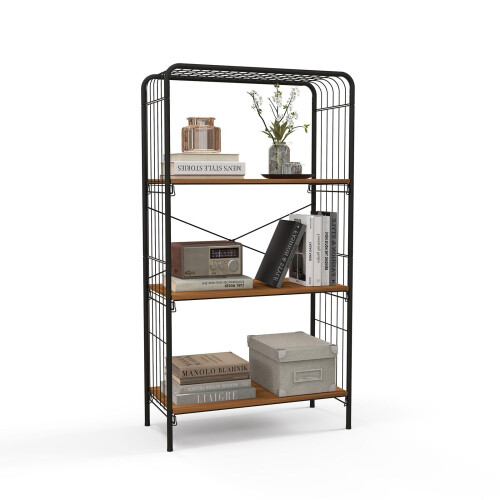 Casart 4-Tier Bookshelf Open-Back Storage Shelf Display Rack Shelving Unit