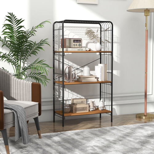 Casart 4-Tier Bookshelf Open-Back Storage Shelf Display Rack Shelving Unit 2