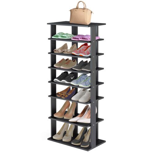 Casart 7-tier Double Shoe Storage Tower Organiser Unit Home Display Shelf Rack Stand