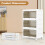 Casart 3-Tier Stackable Storage Bins Bedroom Collapsible Storage Boxes-White 7