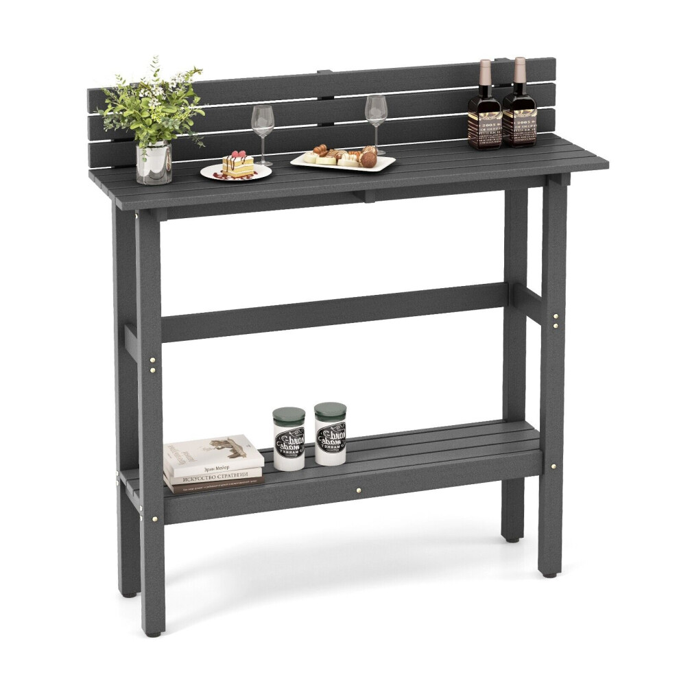 Outdoor Bar Table 122cm Patio Pub Height Table Height Counter Table W/Storage