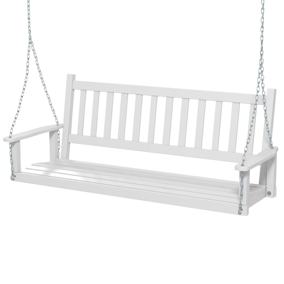 3-Person Porch Hanging Swing Chair Wooden Garden Swing Bench w/Slatted Back-image-OPC-PGBP5QM-NEW